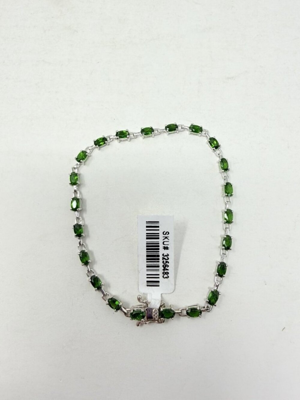 Shop LC‎ Russian Diopside Platinum Over Sterling Silver Tennis Bracelet 8.00 In